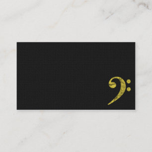 Bass Clef Symbol. Ochre Musician Business Card Visitenkarte