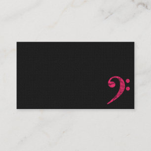 Bass Clef Symbol Vermillion Musician Business Card Visitenkarte