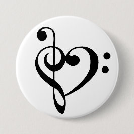 Bass Clef und Treble Clef Herz Button