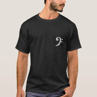 Bass Clef Vintag weiße Links Bass-Spieler T Shirt