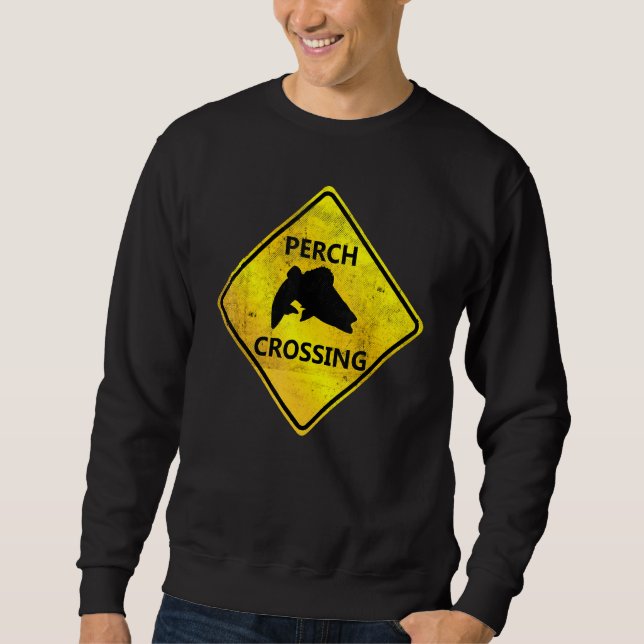 Bass Crossing Warning Sign Spin Fishing Jig Fishin Sweatshirt (Vorderseite)