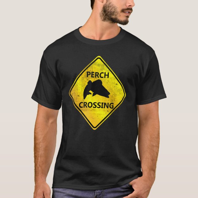Bass Crossing Warning Sign Spin Fishing Jig Fishin T-Shirt (Vorderseite)