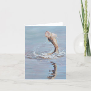 Bass Dance Fish Art Note Card Karte
