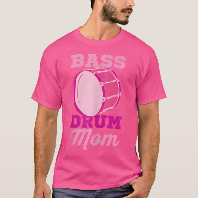 Bass Drum Mama Drummer Mutter T-Shirt (Vorderseite)