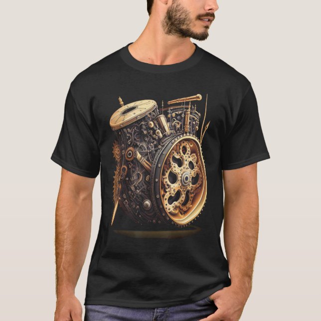 Bass drum  music instrument Graphic steampunk T-Shirt (Vorderseite)
