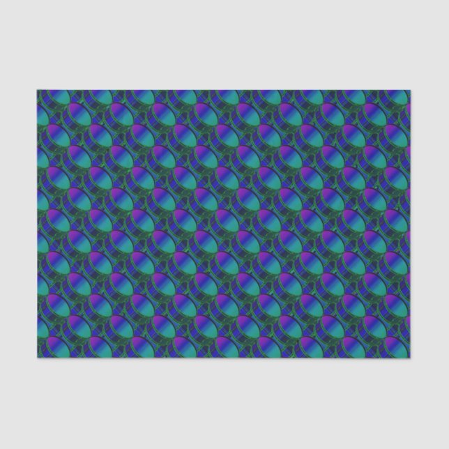 Bass Drum Shades of Blue Pattern Tissue Seidenpapier (Vorderseite)