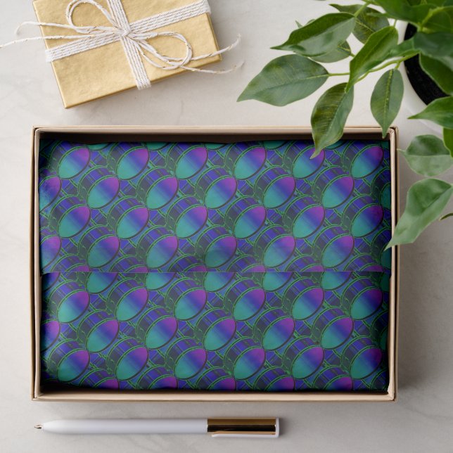 Bass Drum Shades of Blue Pattern Tissue Seidenpapier (Geschenk)