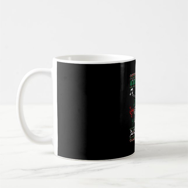 Bass Drum Ugly Christmas Sweater Kaffeetasse (Links)