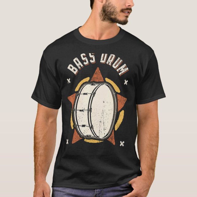 Bass Drum Vintag Retro Klassische Musik T-Shirt (Vorderseite)