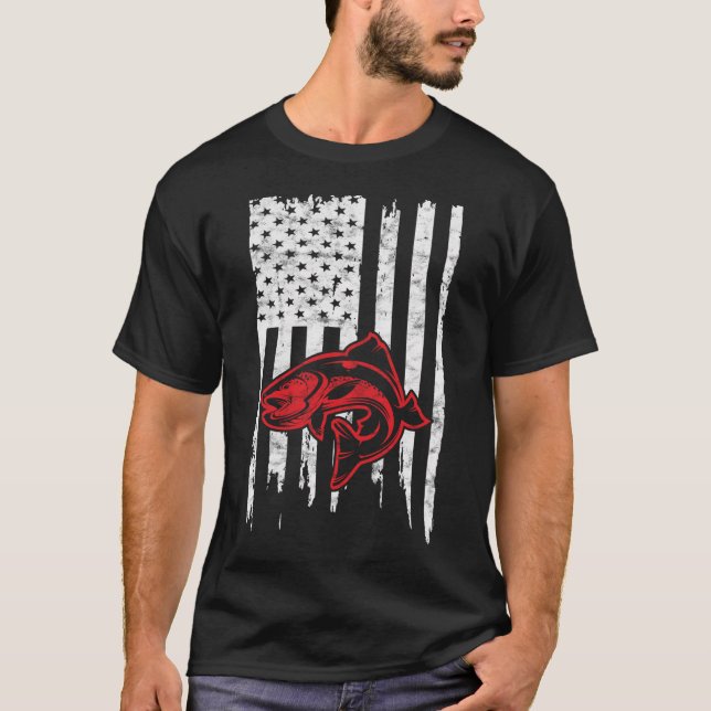 Bass-Fisch-Flagge T-Shirt (Vorderseite)
