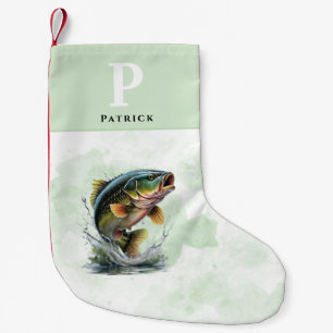 Bass-Fisch personalisierter Fischer Kleiner Weihnachtsstrumpf