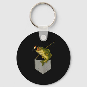 Bass-Fisch-Tasche lustige Fischerei-Grafik für Män Schlüsselanhänger