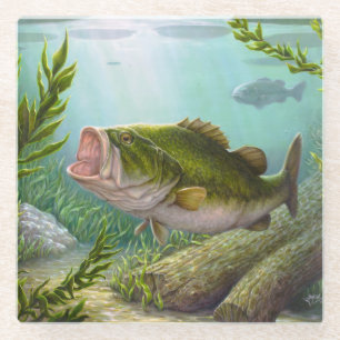 Bass-Fische Glasuntersetzer
