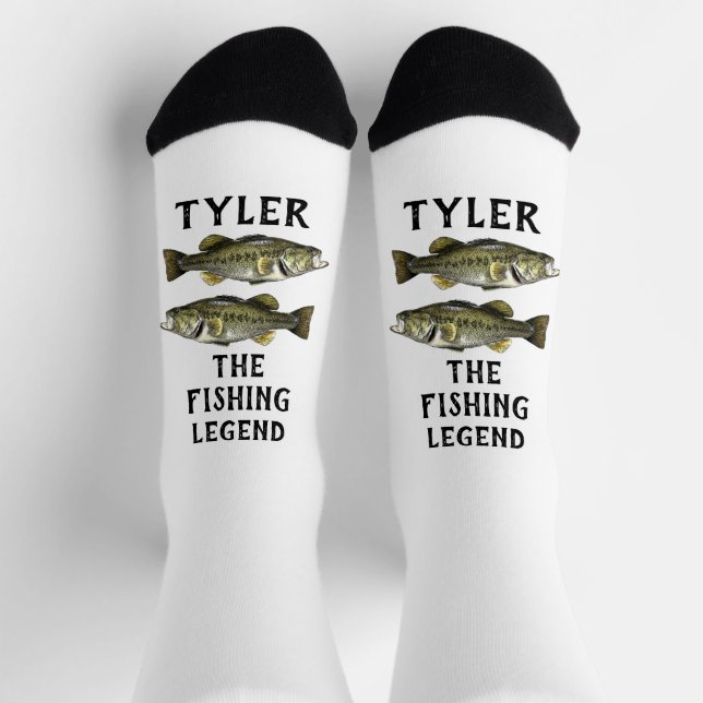 Bass Fischen der Legende Name Funny Socken (Oben)