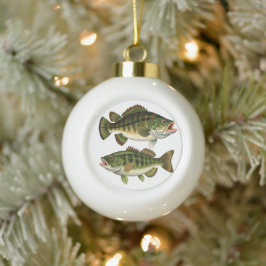 Bass Fischen Keramik Kugel-Ornament