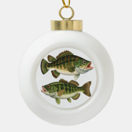 Bass Fischen Keramik Kugel-Ornament