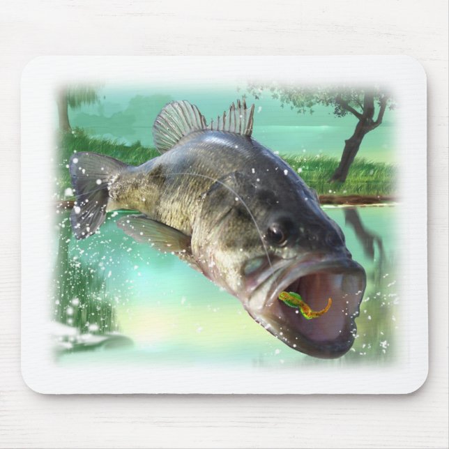 Bass-Fischgrün Mousepad (Vorne)