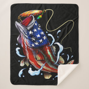 Bass Fish American Flag Patriotic Fishing Sherpadecke