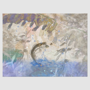 Bass Fish Fisherman Decoupage Seidenpapier