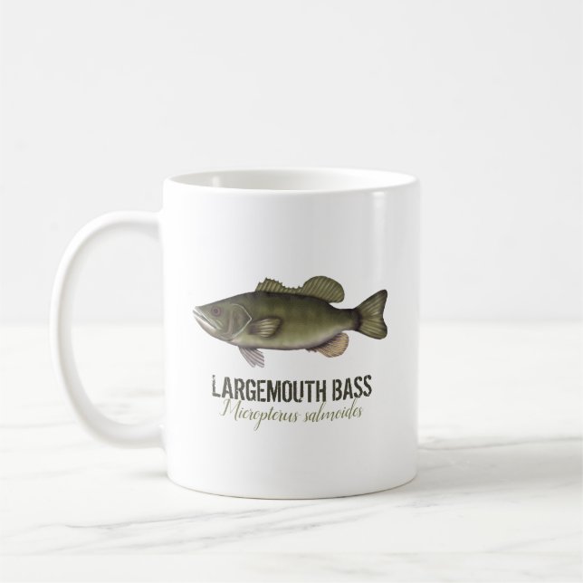 Bass Fish Fisherman Modern Angler Kaffeetasse (Links)