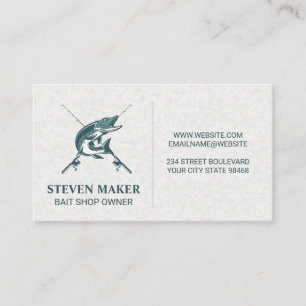 Bass Fish Logo und Angeln Poles Visitenkarte