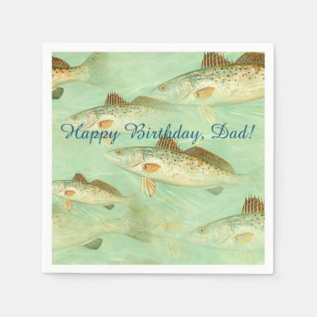 Bass Fish Muster Serviette (Vorderseite)