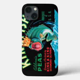 Bass Fish Wearing in Crown haben wir Black Backgro iPhone 13 Hülle