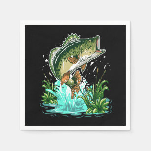 Bass Fisherman Large Mouth Bass Fishing Serviette