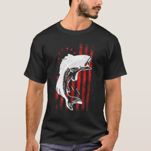 Bass Fishing Betsy Ross Frühe amerikanische Flagge T-Shirt
