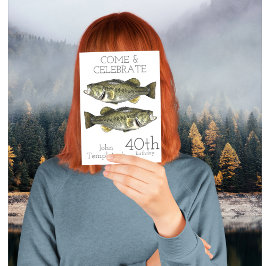 Bass Fishing Erwachsene Birthday Sport im Freien Einladung