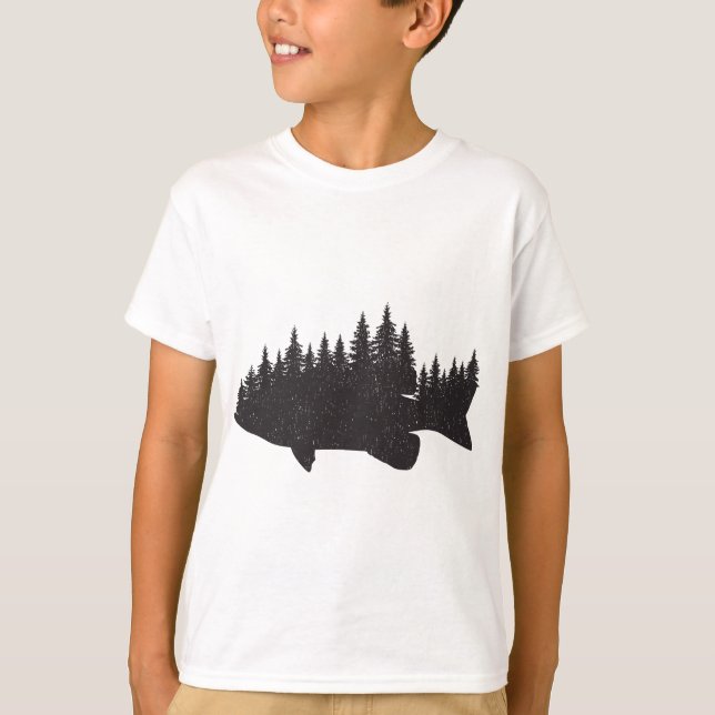 Bass Fishing Forest - Largemouth Smallmouth Fisher T-Shirt (Vorderseite)