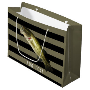 Bass Fishing Large Mouth Safari Green individuell Große Geschenktüte