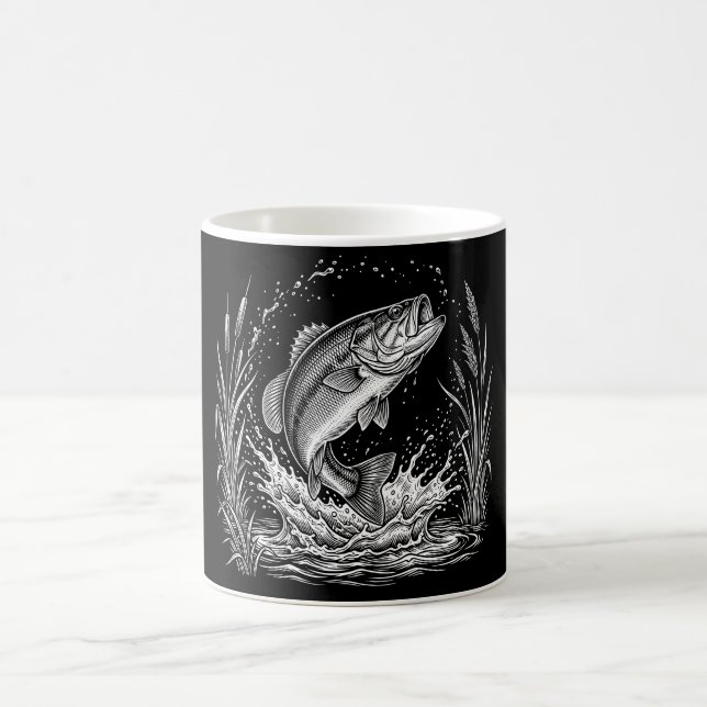 Bass Fishing Lover Gift Fishermans Present Kaffeetasse (Mittel)