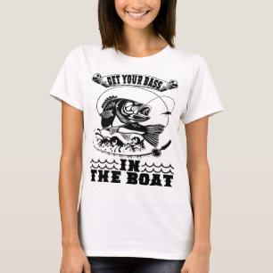 Bass Fishing Men Funny Fishermen Boot Fisher T-Shirt
