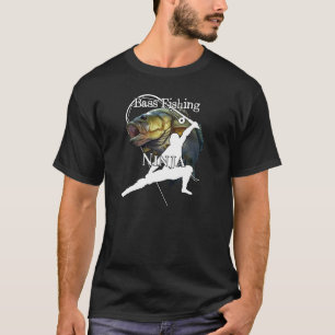 Bass Fishing Ninja Dark Fishing T-Shirt