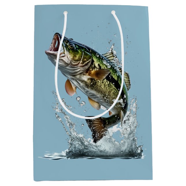 Bass Fishing-Party Mittlere Geschenktüte (Vorderseite)