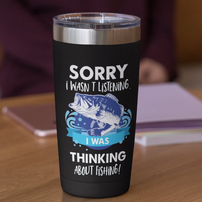 Bass Fishing Quote Hobby Sport Fisherman Angler Thermobecher (Funny fishing mug for anglers, cold or hot drinks. Fishing Gift Ideas.)