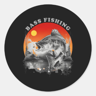 Bass Fishing Runder Aufkleber