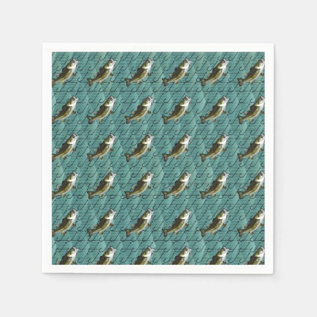 Bass Fishing Serviette (Vorderseite)