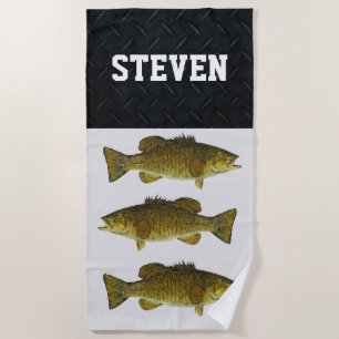 Bass Fishing Smallmouth Herren Sport Name Strandtuch