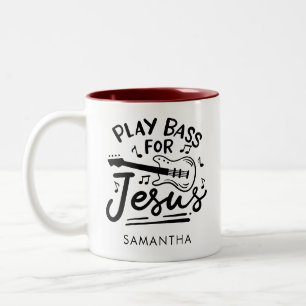 Bass für Jesus Christliche Gitarrist hinzufügen Zweifarbige Tasse