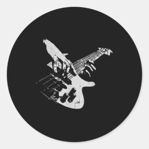 Bass-Gitarrist Geschenk Bassist Runder Aufkleber