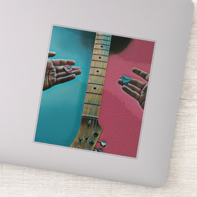 Bass-Gitarrist-Geschenke Aufkleber (Detail)