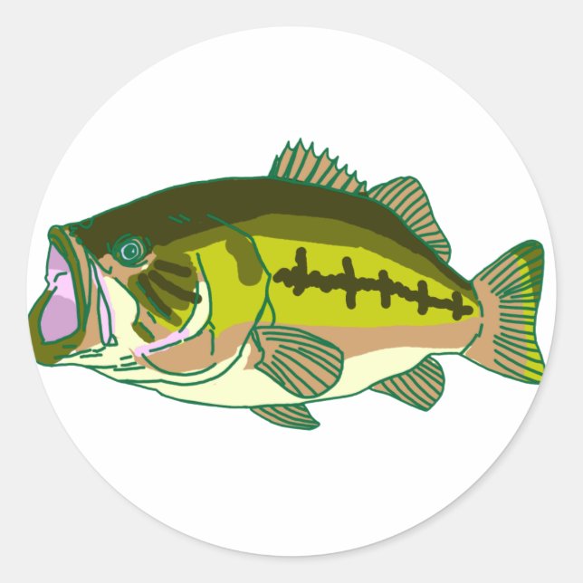Bass grün 2 runder aufkleber (Vorderseite)