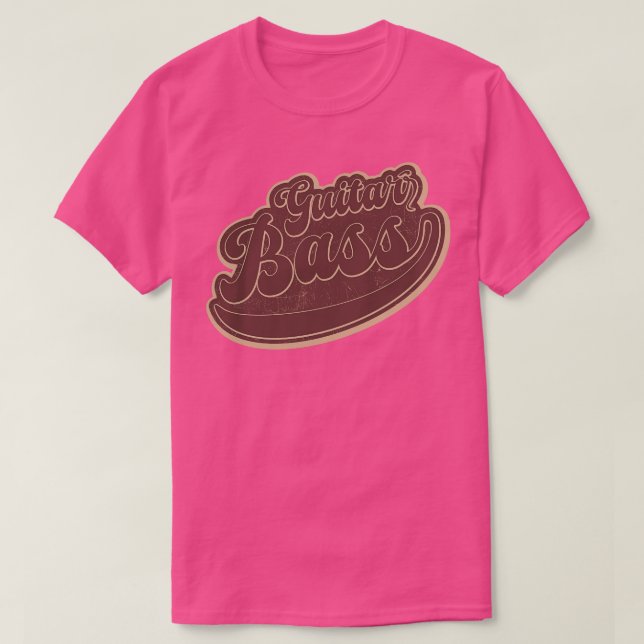 Bass Guitar Brown Vintag T-Shirt (Design vorne)