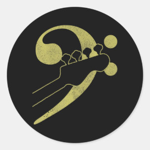 Bass Guitar Clef Bassist Musician Music Bass Runder Aufkleber