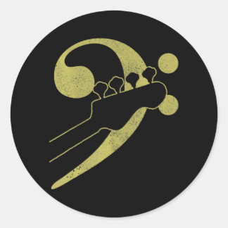 Bass Guitar Clef Bassist Musician Music Bass Runder Aufkleber