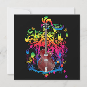 Bass Guitar Color Splash Karte