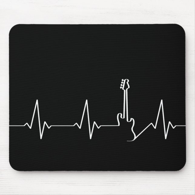Bass Guitar Heartbeat Mousepad (Vorne)