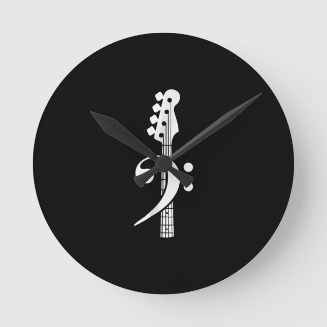 Bass Guitar Player - Bass Guitar Musician Runde Wanduhr (Vorderseite)